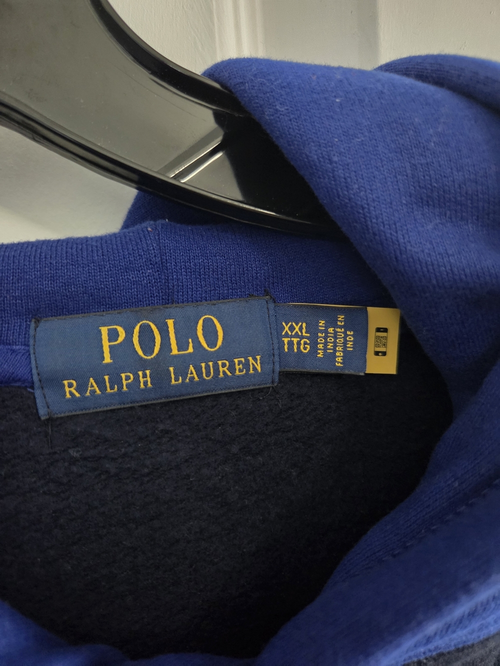 Polo by Ralph Lauren Navy Colorblock Hooded Pullover with Blue Hood - Picture 2 of 7